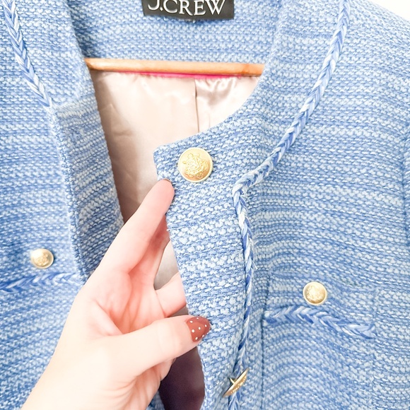 J. Crew Womens Lady Jacket Sequin Tweed Peri Blue Size XLarge - Picture 7 of 13